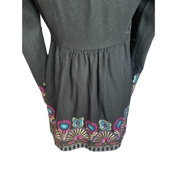 Plenty by Tracy Reese Womens Embroidered Dress Coat Long Sleeve Size 2 Black - Picture 6 of 10